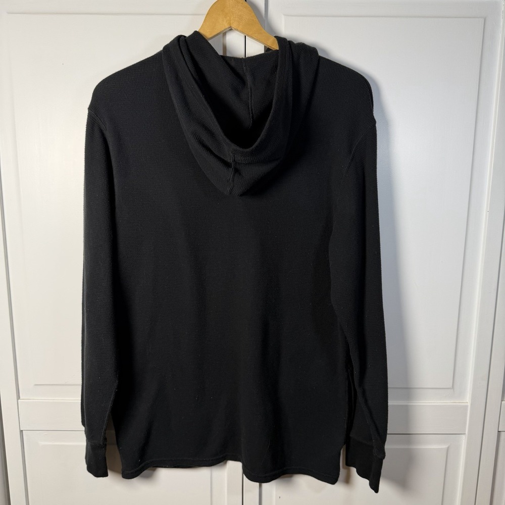Polo Ralph Lauren Men's Long Sleeve Thermal Hoodie Pockets Outdoor Black Large‎ - Picture 5 of 6